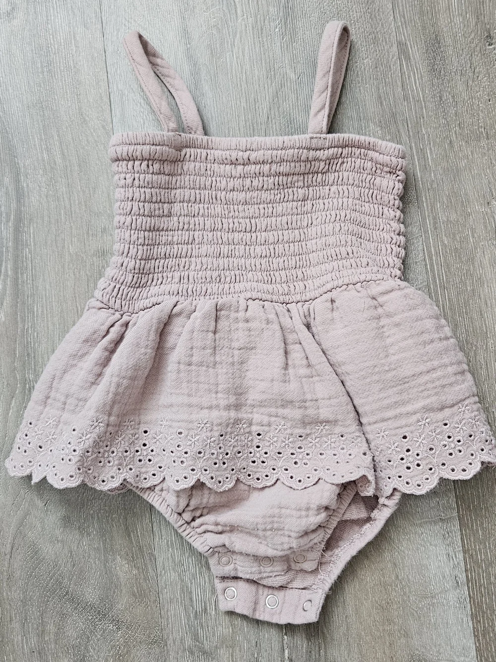 Quincy Mae Girls Pink Sleeveless Eyelet Skirted Romper
